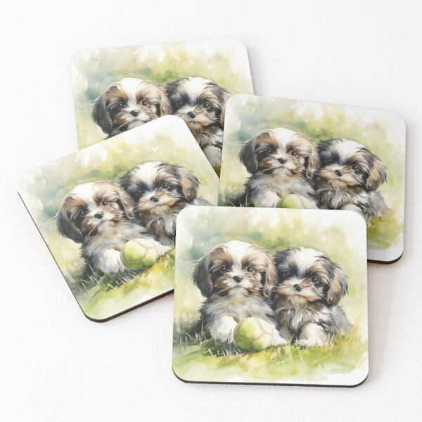 Item preview, Shih Tzus on Grass, Watercolor designed and sold by Samuelsboro.