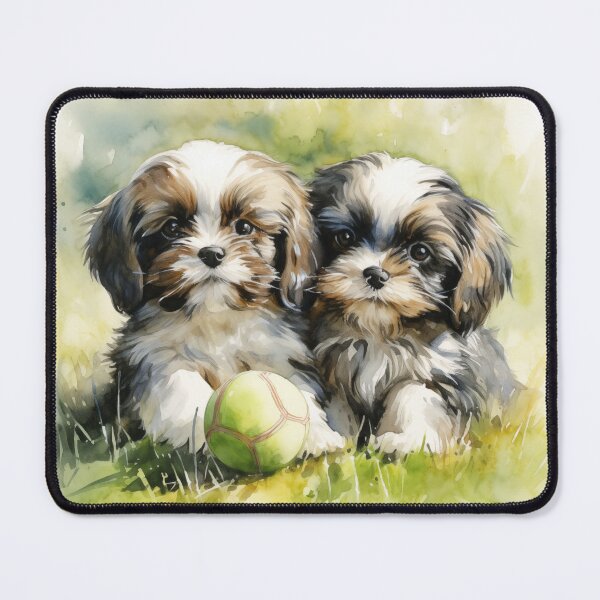 Item preview, Shih Tzus on Grass, Watercolor designed and sold by Samuelsboro.