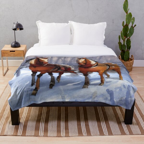 Aperçu de l'œuvre Une équipe de chevaux de travail créée et vendue par Paw's Arts.