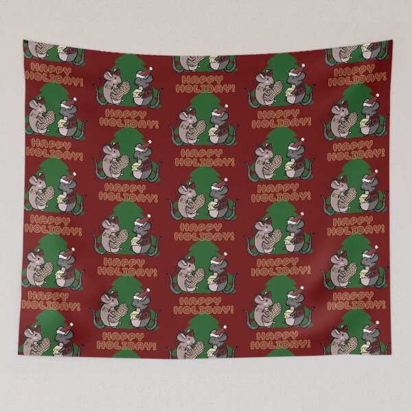 Item preview, Happy Holidays! cute mouse couple, animal lovers designed and sold by La Loca.