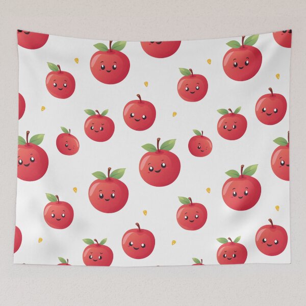 Item preview, Cartoon apple in seamless pattern white background. designed and sold by Whiteblueshop.