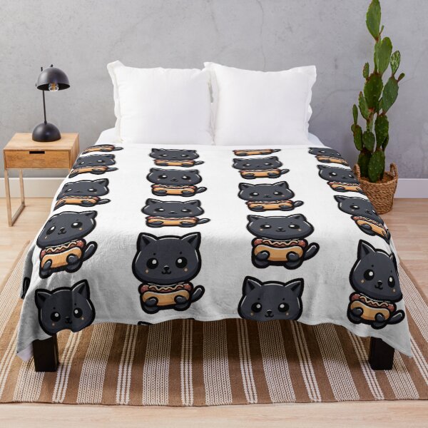 Item preview, Dark Gray Cat's Hotdog Hug designed and sold by WeirdDemonGames.