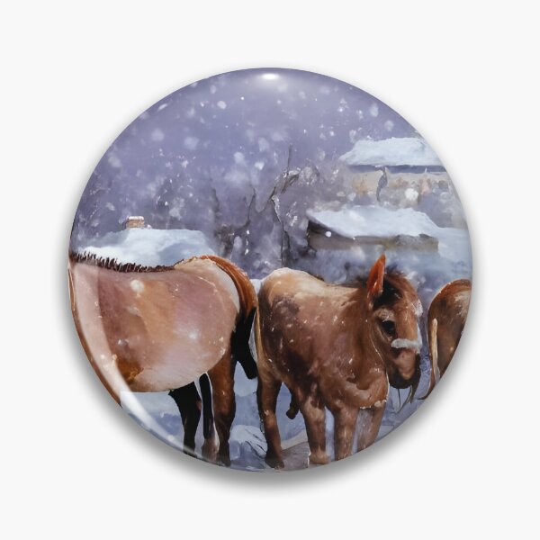 Aperçu de l'œuvre Ânes dans la neige créée et vendue par Paw's Arts.