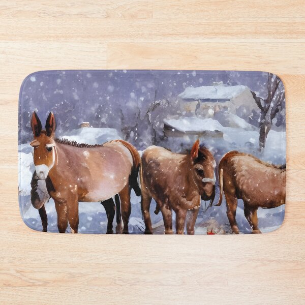 Item preview, Donkeys In The Snow designed and sold by Paw's Arts.