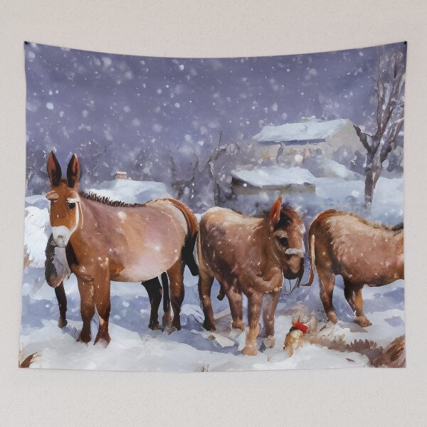 Item preview, Donkeys In The Snow designed and sold by Paw's Arts.