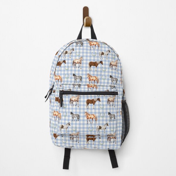 Item preview, Horses Plaid Blue designed and sold by Ashley Gagnon.
