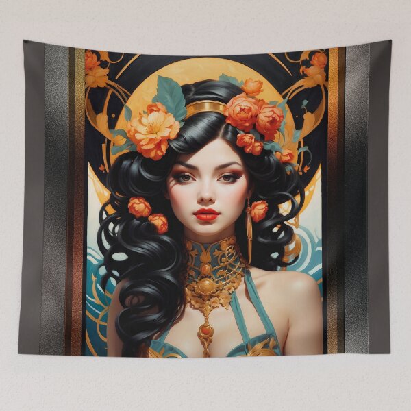 Item preview, She's A Dream Come True Pop Surrealism Alluring Portrait Illustraion AI Concept Art by Xzendor7 designed and sold by Xzendor7 Digital Art Creations.