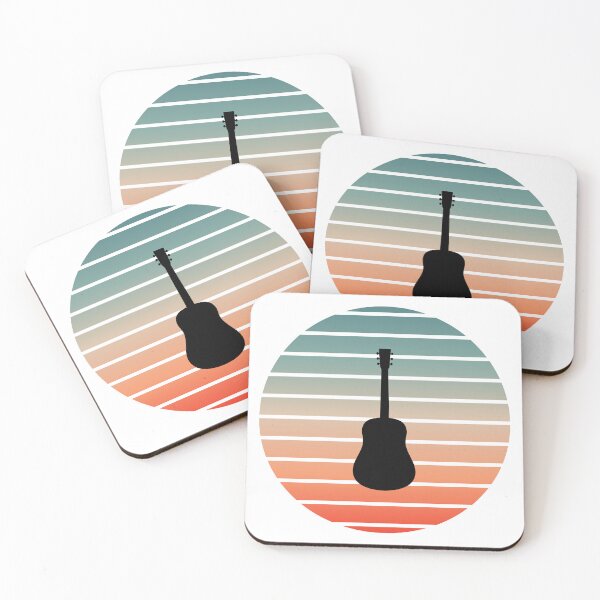 Item preview, Retro Sunset Acoustic Guitar Silhouette designed and sold by JPareDesign.