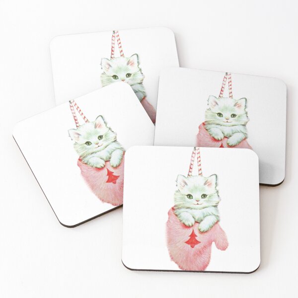 Item preview, Coquette Vintage Christmas Cat designed and sold by Pixiedrop.