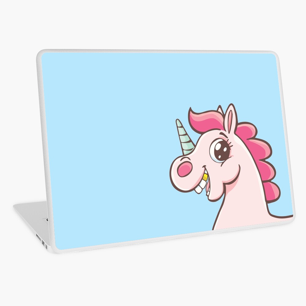 Unicorn with gold teeth Laptop Skin