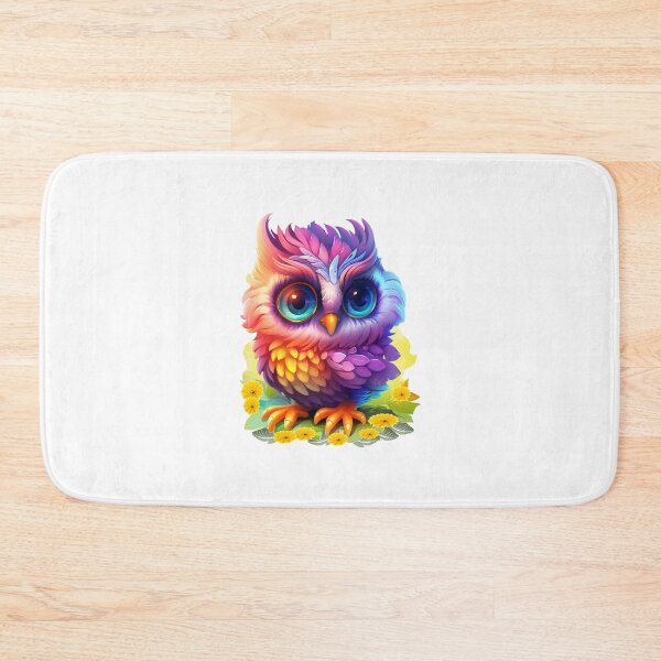 Item preview, Rainbow Owl, fantasy art designed and sold by LoneAngel.