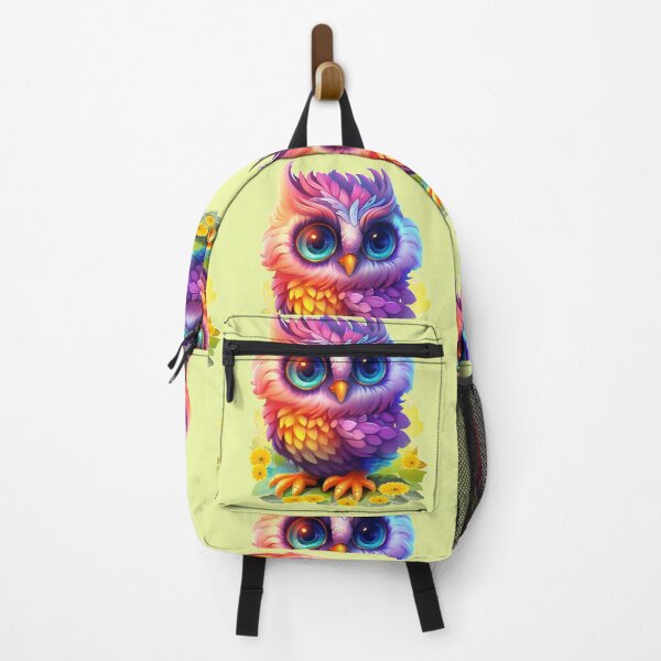 Item preview, Rainbow Owl, fantasy art designed and sold by LoneAngel.