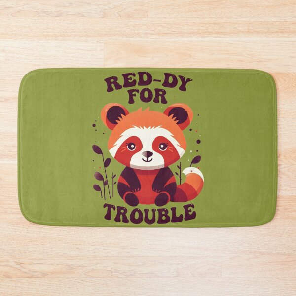 Item preview, Ready for Trouble - Red Panda Kawaii 1960s Hippie Vintage  designed and sold by GVRDesign.