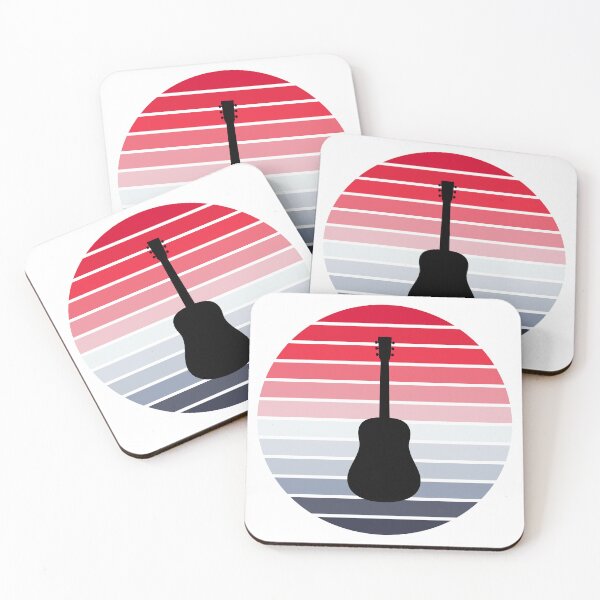 Item preview, Retro Sunset Acoustic Guitar Silhouette designed and sold by JPareDesign.