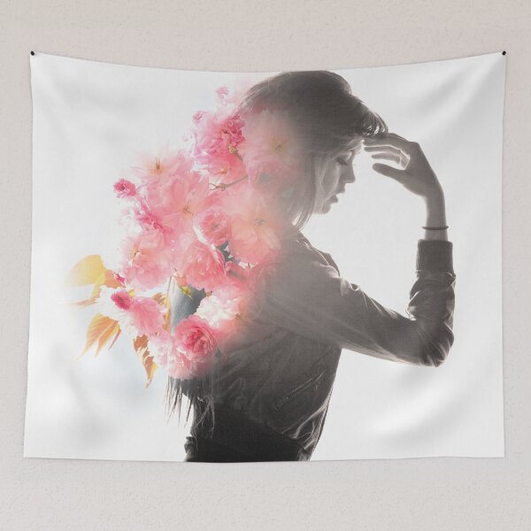 Item preview, girl and flowers double exposure designed and sold by clad63.
