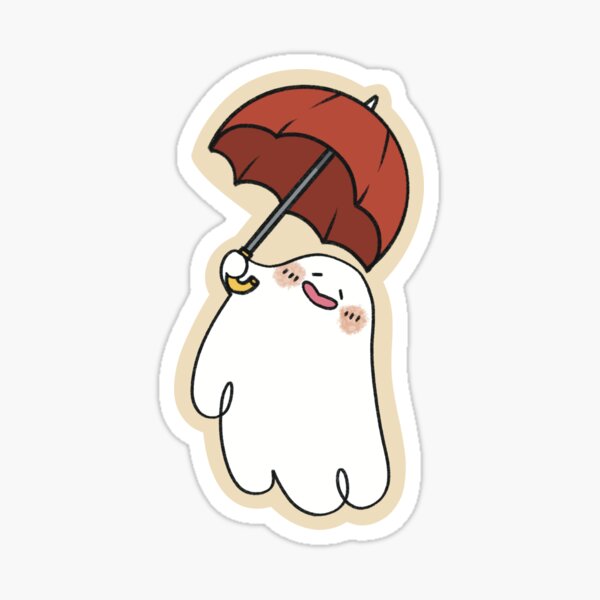 Umbrella Ghostie by Ortolana Clare Sticker