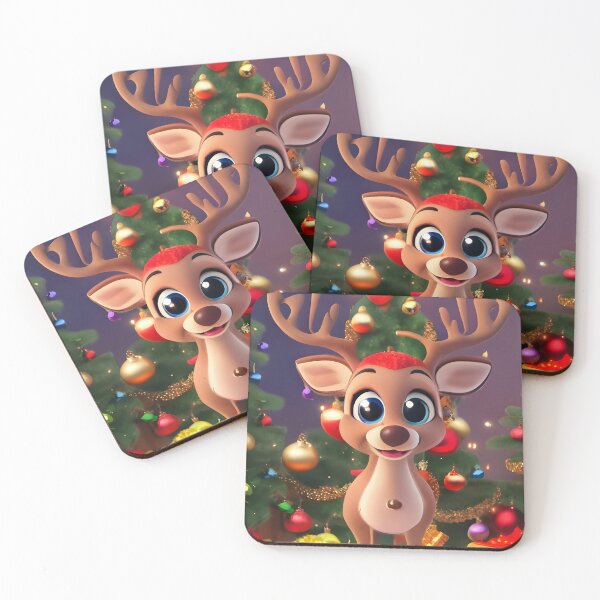 Item preview, Cartoon Fawn around the Christmas Tree designed and sold by Cosmoverso.