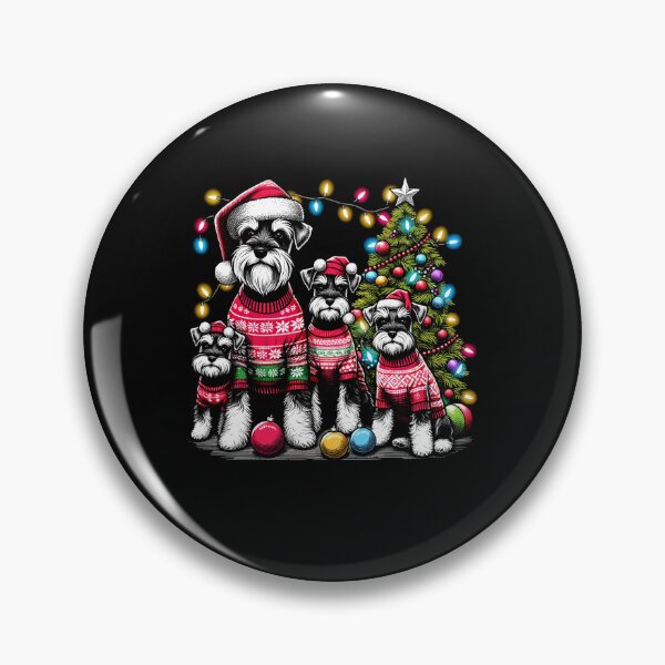 Item preview, Miniature Schnauzer Dog Family Light Vintage Christmas Tree Ugly Sweater Santa's Hat Xmas designed and sold by JoelFox165.