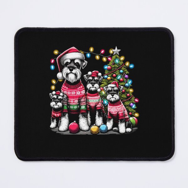 Item preview, Miniature Schnauzer Dog Family Light Vintage Christmas Tree Ugly Sweater Santa's Hat Xmas designed and sold by JoelFox165.