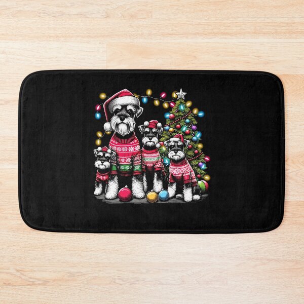 Item preview, Miniature Schnauzer Dog Family Light Vintage Christmas Tree Ugly Sweater Santa's Hat Xmas designed and sold by JoelFox165.