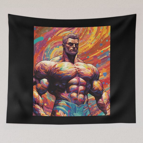 Item preview, 1960s Psychedelic Bodybuilder Illustration designed and sold by JLCableStudio.