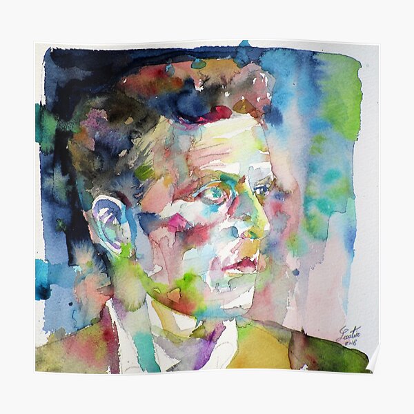 LUDWIG WITTGENSTEIN - watercolor portrait.6 Poster