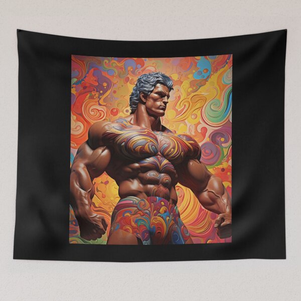 Item preview, 1960s Psychedelic Bodybuilder Illustration designed and sold by JLCableStudio.