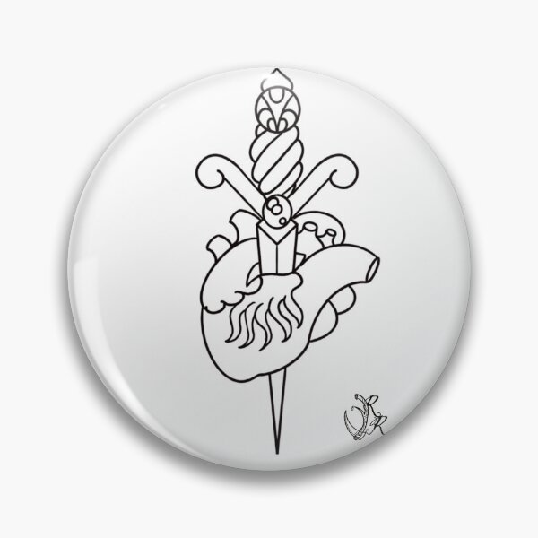 Item preview, Traditional dagger through heart flash. designed and sold by ReaperRoseCo.