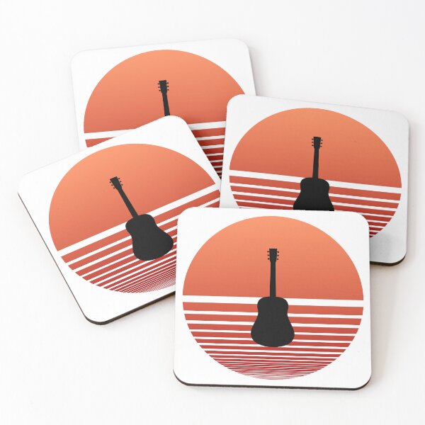 Item preview, Retro Sunset Acoustic Guitar Silhouette designed and sold by JPareDesign.