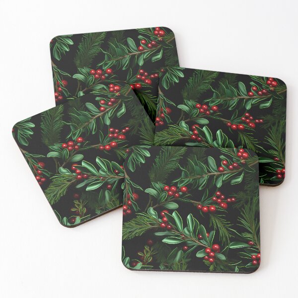 Item preview, Traditional Christmas Garland Pine Boughs and Red Holly Berries designed and sold by meganohm.