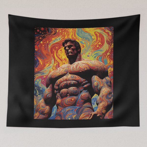 Item preview, 1960s Psychedelic Bodybuilder Illustration designed and sold by JLCableStudio.