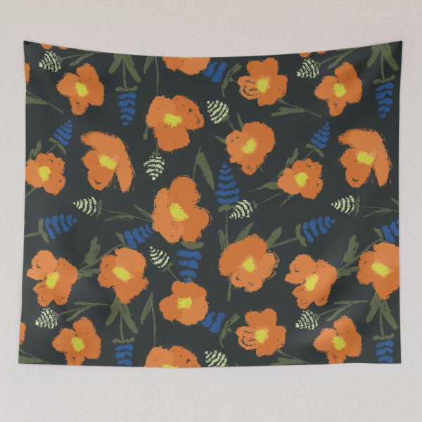 Artikelvorschau, Mohnblumen und blaue Distel entworfen und verkauft von The Plotted Plant.