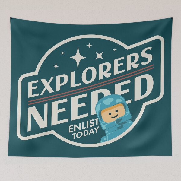 Item preview, Explorers Needed Blue designed and sold by adorabowldesign.