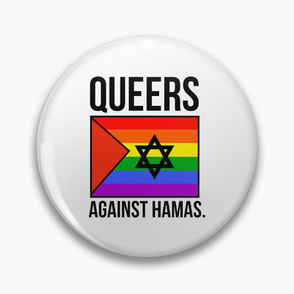 Item preview, Alternative political activism design, “Queers against Hamas”  designed and sold by Rachel the Artist .