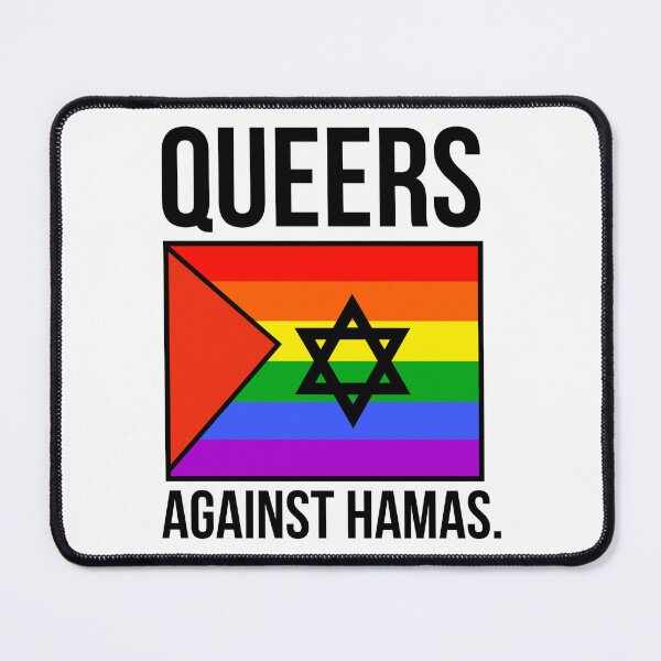 Item preview, Alternative political activism design, “Queers against Hamas”  designed and sold by Rachel the Artist .
