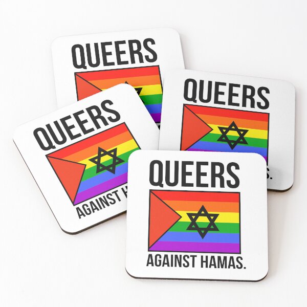 Item preview, Alternative political activism design, “Queers against Hamas”  designed and sold by Rachel the Artist .
