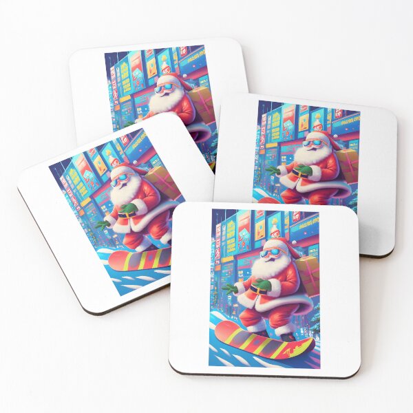 Item preview, Snowboarding Santa Claus Joyfully Playing In A Vibrant 1980S Tokyo Christmas Scene 2 designed and sold by XuanhieuBp.