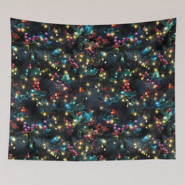 Item preview, Festive Garland Christmas Lights, Holly, and Berries designed and sold by meganohm.