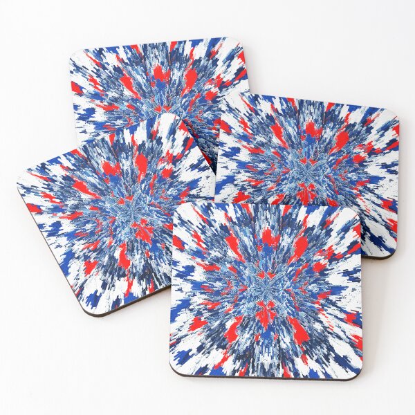 Item preview,  Abstract and retro art painting dissolved colors blue white and red designed and sold by Carlos Gudino.