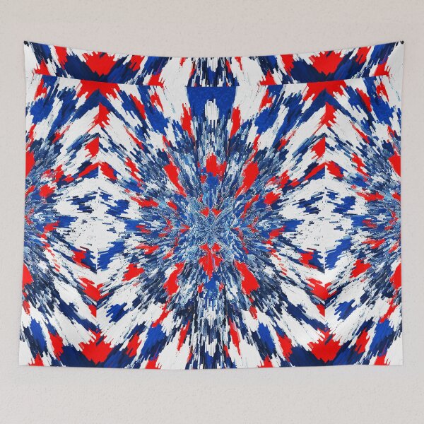 Item preview,  Abstract and retro art painting dissolved colors blue white and red designed and sold by Carlos Gudino.