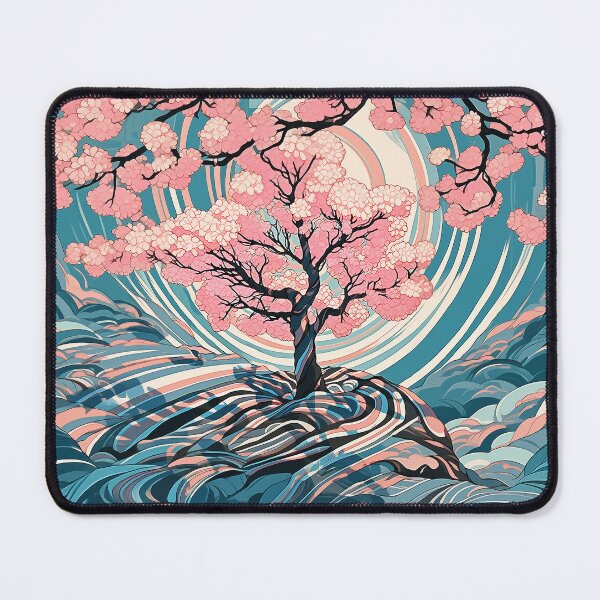 Item preview, psychedelic spring in cherry blossom valley designed and sold by Rebelka.