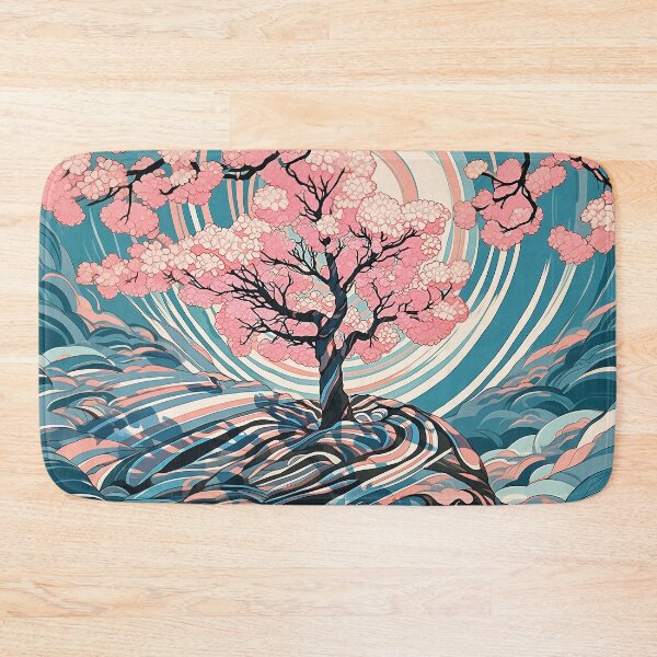 Item preview, psychedelic spring in cherry blossom valley designed and sold by Rebelka.