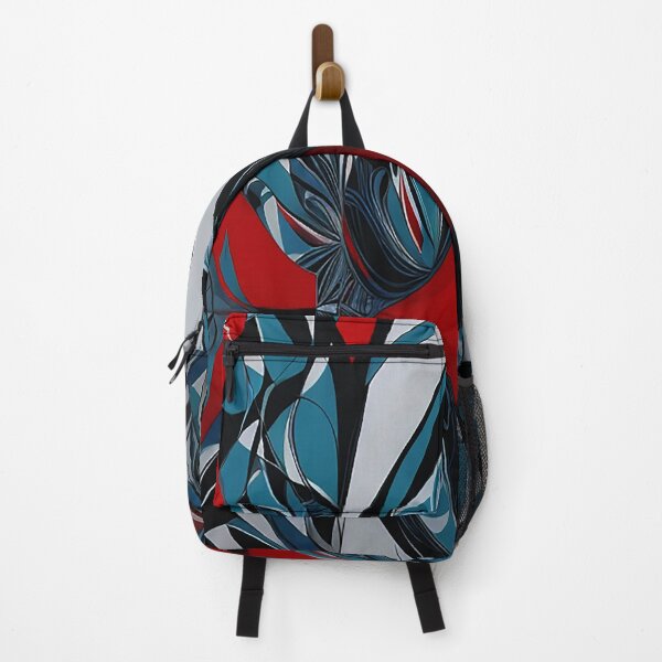 Item preview, modern art fabric retro art painting blue and red designed and sold by Carlos Gudino.