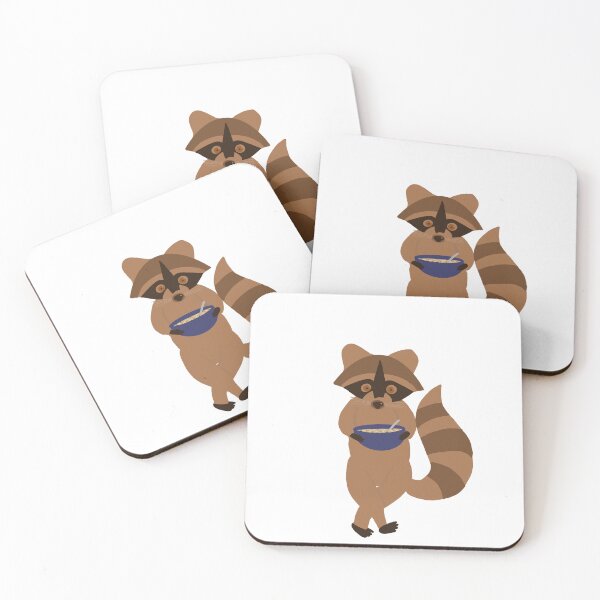 Item preview, Raccoon eating soup designed and sold by CraftyPages.