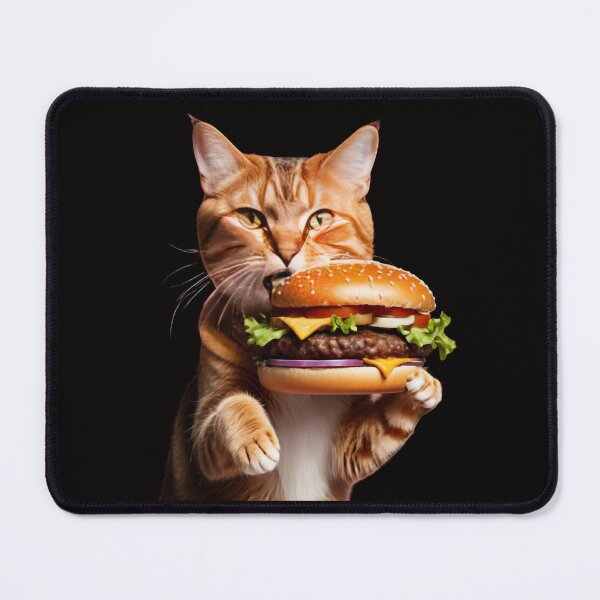 Item preview, Funny Food Lover Foodie Hamburger Hungry Cat designed and sold by LEILA ART SPACE.
