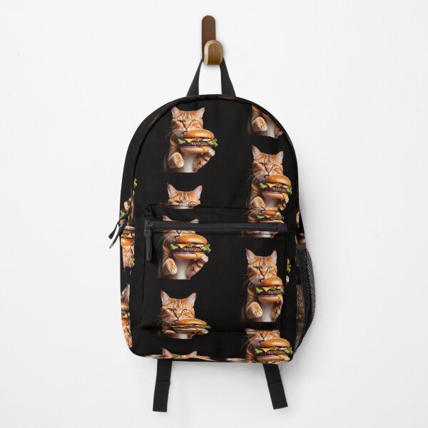 Item preview, Funny Food Lover Foodie Hamburger Hungry Cat designed and sold by LEILA ART SPACE.