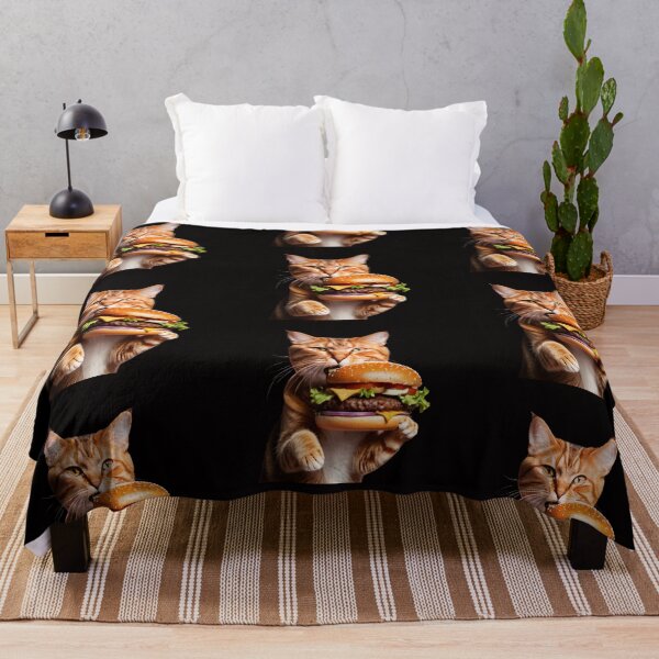 Item preview, Funny Food Lover Foodie Hamburger Hungry Cat designed and sold by LEILA ART SPACE.