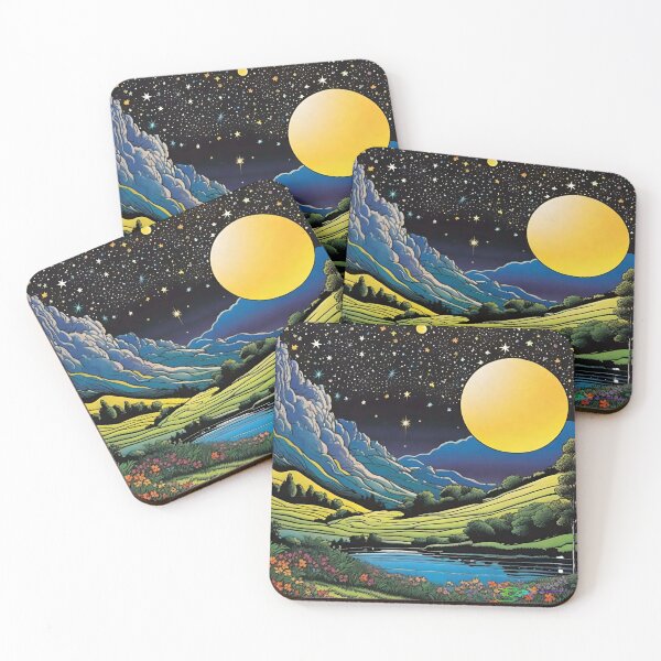 Item preview, Hippie Mountain Landscapes - Moonlit Night Magic 19 designed and sold by Benito Del Ray.