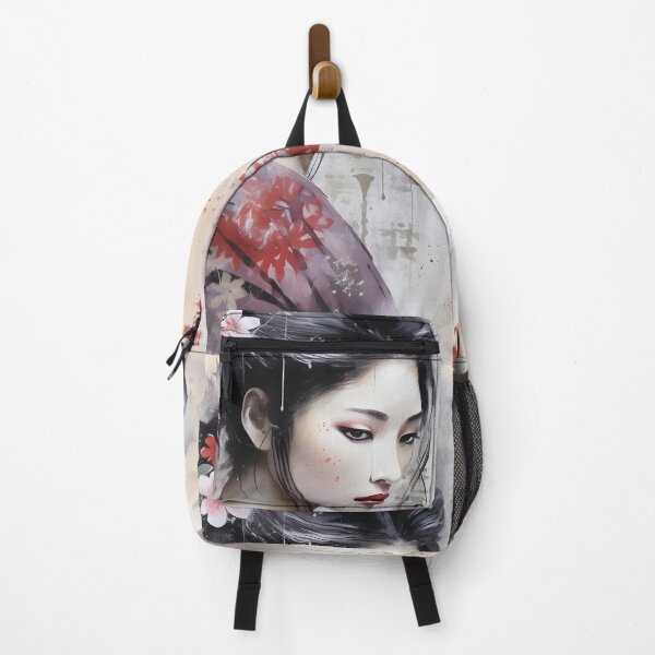 Item preview, Mixed media romantic canvas with a beautiful Japanese geisha designed and sold by dcrc.