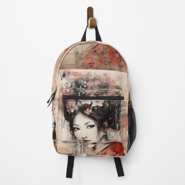 Item preview, Mixed media romantic canvas with a beautiful Japanese geisha designed and sold by dcrc.
